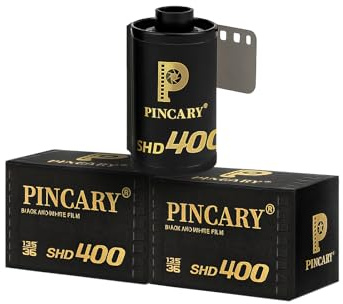 3-Pack - Pincary Film ISO400 Schwarzweißfilm 35mm 36 Bilder ISO 400 Analog Kamera für Fotografie Hobbyisten und kreative analoge Fotografie Projekte, klassischer Schwarzweißfilm Look