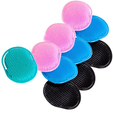 VINTORKY Shampoo Bürste und Massagekamm aus Kunststoff 10 Stück Ergonomisch für Kopfhautmassage und Reinigung von Kurzem Sowie Lockigem Haar Zufällige Farbe