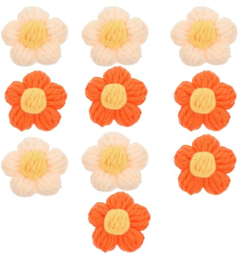 BCOATH Spilla Fiore Lavorata a Mano 10 Pezzi in Lana per DIY | Leggera, Forma Floreale, Decorazione per Handmade Time, Stile Casual, per Brooch e Hairpin