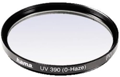 Hama Filtre UV (anti-UV Et Protection, Compensation 4X, Traitement Antireflet, Pour Objectifs D'appareils Photo 37 Mm, O-Haze, Traité) Noir
