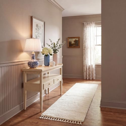 Safavieh Boho Teppich für Wohnzimmer, Esszimmer, Schlafzimmer - Casablanca Collection, Kurzer Flor, Elfenbein, 69 X 244 cm