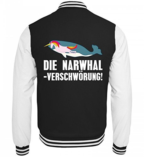 Chorchester College Veste de survêtement de haute qualité – La licorne Narwhal - Noir - XXL