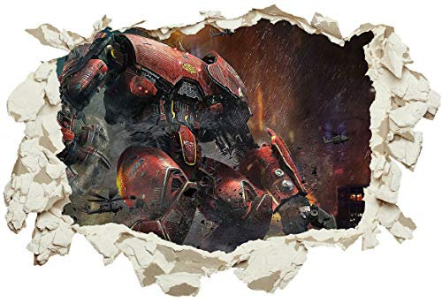 Unified Distribution Pacific Rim - Wandtattoo mit 3D Effekt, Aufkleber für Wände und Türen Größe: 92x61 cm, Stil: Durchbruch