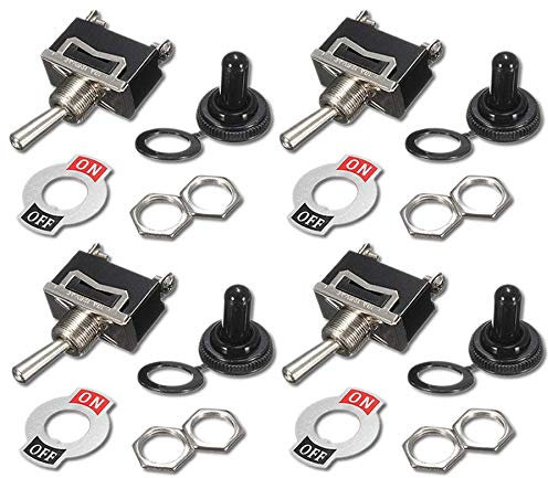 VUNIVERSUM 4X Premium 2Pin 2 Position EIN/Aus Kippschalter Wippschalter Schalter Wasserdicht Schutzkappe Boot On Off DIY AC DC 250V/15A RC von Mr. Stecker Modellbau®