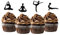 Yoga Namaste Silhouette Cupcake Topper Karton 12 Stück