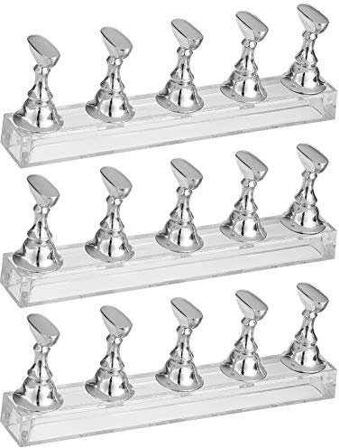 Mialang Acrylic Nail Display Stands, 3 Sets, Magnetic Fingernail Art Tip Practice Holders