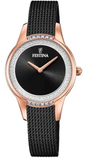 Festina Damen Analog Quarz Uhr mit Edelstahl Armband F20496/2