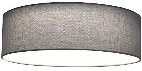 Navaris LED Deckenleuchte 22W - Rund ∅ 40cm - Design Stoff Hellgrau - Deckenlampe LED Licht Warmweiß