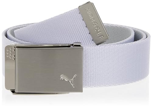 PUMA Herren Wendbarer Webgürtel Gürtel, Bright White, Einheitsgröße