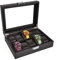 Guolich Uhr Aufbewahrungsbox Uhr Display Halter Gehäuse Leder Kohlefaser Schmuck Armband Sammlung Organizer mit Glasdeckel (10 Slots)