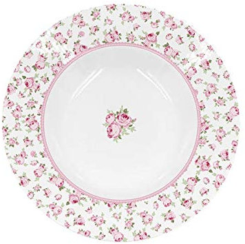 ISABELLE ROSE Piatto fondo in porcellana Shabby chic bianco con fiori 22cm IRPOR096