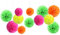 NICROLANDEE Schwarzlicht Party deko – 12 Stück fluoreszierende Neon Seidenpapier Pom Poms für Geburtstag, Hochzeit, Babyparty, Fluoreszierendes deko, Neon deko schwarzlicht Party