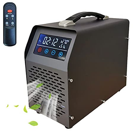 RDJSHOP Touch Screen Ozone Generator, Industrial O3 Air Purifier with Remote Control, Commercial Deodorizer Sterilizer for Large Rooms, Plug in UK,Black-40000mg/h