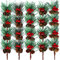 Artificial Pine Picks 20 Pcs Christmas Small Artificial Pine Tree Pine Branches With Berries Pinecones for Christmas Flower Arrangements Wreaths Trees and Gift DIY Decoration