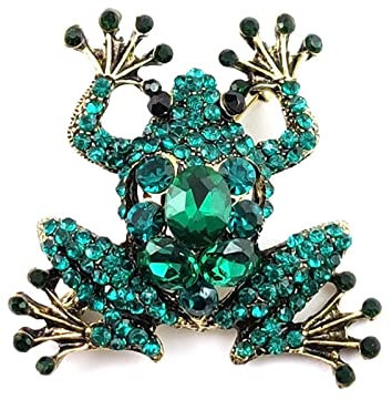 Sttiafay Vintage Kristall Frosch Brosche Mode Tier Emaille Brosche Pin Handgemachte Erklärung Brosche für Unisex Kleidung Corsage