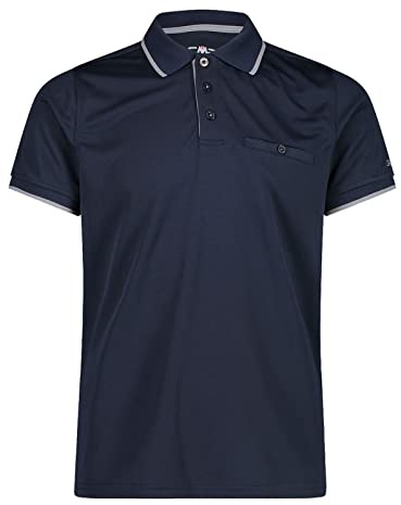 CMP, Quick-Drying Short-Sleeved Polo Shirt, B.Blue-Cemento, 58