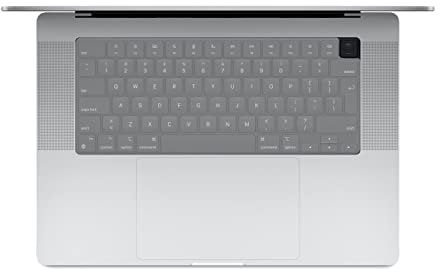 MiNGFi Silicone Keyboard Cover for MacBook Pro/Max 14&16 M1-M4(A3112 A3401 A3185 A2485 A2780 A2991 A3403 A3186) Air 13,6&15,3 M2-M4(A3113 A3240 A2941 A3114 A3241) EU/ISO Layout - Transparent