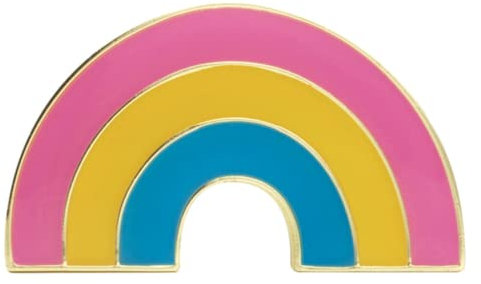 Pansexual Rainbow Bow LGBT Pride Flag Enamel Lapel Pin Badge – 2.4cm x 1.9cm – Hard Enamel Pan Pride and Rainbow Flag Crossover – LGBTQ+ Gender & Sexuality Symbol