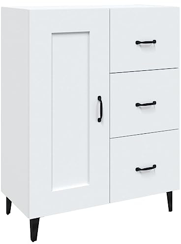 vidaXL Sideboard mit Fächern Schubladen Kommode Anrichte Schrank Beistellschrank Mehrzweckschrank Standschrank Weiß 69,5x34x90cm Holzwerkstoff