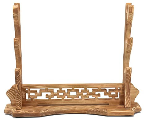 WANLIAN Schwertständer Massivholz-Tischplatte Katana Gladiator Schwertständer 3 Schicht Schwertständer Display, Ausgehöhltes und Geschnitztes Design