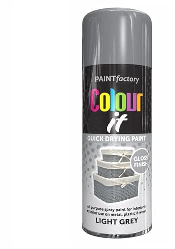 SuperGift.com 3x Proper Light Grey All Purpose Aerosol Spray Paint 400ml Quick Drying Spray, Fast Dry and Excellent Coverage for Metal, Wood, Plastic and More by Diva Gift
