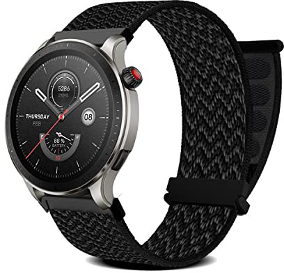 MiRowy 22mm Correa para Amazfit GTR 4/GTR 3 Pro/GTR 3/GTR 2e/GTR 2, Nylon Correa para Huawei Watch GT 3 46mm/Huawei Watch 3/3 Pro/Forerunner 255 - Negro