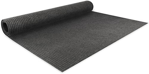 Floordirekt Nadelfilz Bodenbelag Atlas 100 x 200 cm, Anthrazit - Meterware - pflegeleichter Gewerbe Teppichboden - schalldämmend, rutschhemmend - Teppich Läufer - Büro Messe