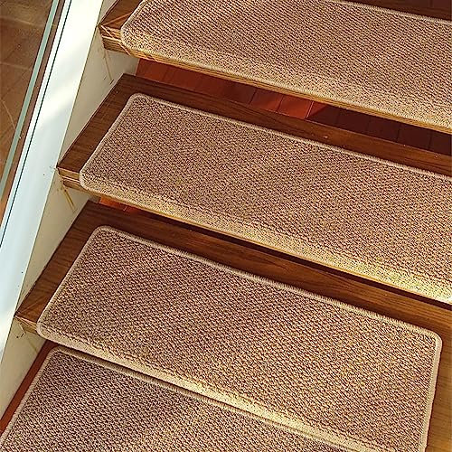 Treppenstufen Matten Eckig Einzeln, Stufenteppich Selbstklebend Sisal Erscheinungsbild Anti Rutsch, Carpet Stair Treads Mats für Hartholzböden, Stufenmatten Innen für Kinder äLtere und Hunde ( Size :