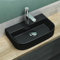 Mai & Mai Vasque à Poser Vasque Suspendue 38x23,5x8cm Lavabo en Céramique Noir Mat avec Perçage de Robinet BR003