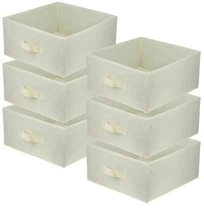 lavita Storage Box | Faltbare Aufbewahrung Boxen 31 x 31 x 15 cm | Schubladen-Organizer Box | Ordnungssysteme fr Kleidung | Kleideraufbewahrung & Organisation | 6 Stück Creme