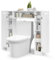 LIFEZEAL Mueble de Almacenamiento Pequeño sobre el Inodoro con 2 Portarrollos, Armario sobre Inodoro con Estantes Ajustables y 6 Compartimentos, Mueble de Baño de Madera, 89x19,5x99cm, Blanco