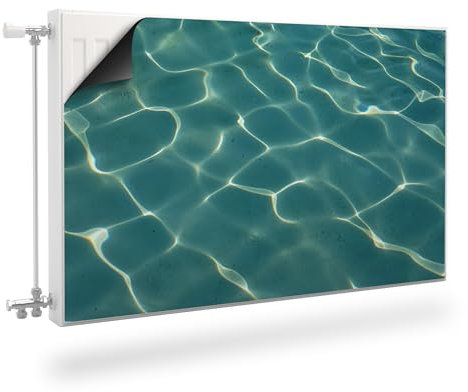 Muralo Radiator Cover, Magnetic Radiator Cover for Panel Radiators Made of Steel or Sheet Metal - Odourless and Safe for Health - Water Effect Width 110 cm x Height 60 cm