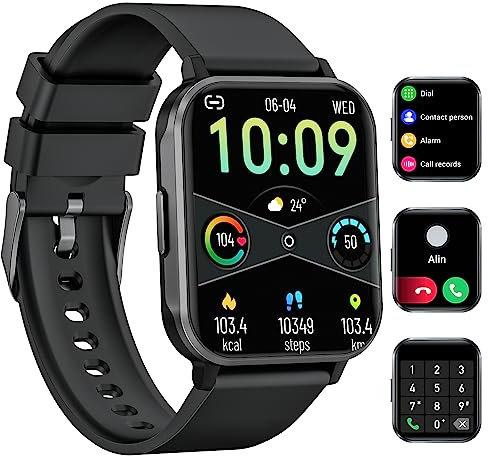 LIGE Montre Connectée Femme Appel Bluetooth pour Android iOS, 1.83'' HD Smartwatch Fonction Féminine Fréquence Cardiaque Sommeil SpO2 IP68 Étanche Podomètre