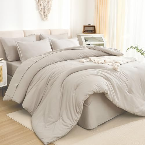 Litanika California King Comforter with Sheets - 7 Pcs Bed in a Bag