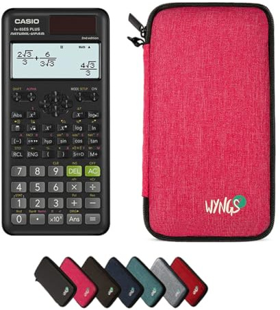 Casio fx-85ES Plus 2nd edition con Custodia Protettiva WYNGS inclusa Rosa - Calcolatrice Scientifica - Pacchetto Base