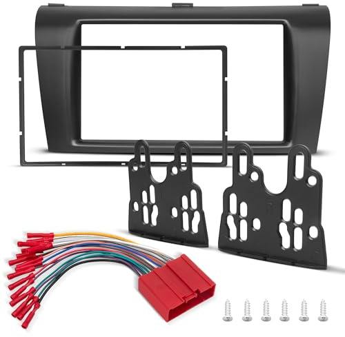 NuIth Double DIN Radio Dash Kit W/Radio Wire Harness for Mazda 3 2004-2009, Aftermarket Radio Dash Stereo Mounting Installation Trim Bezel Bracket Wire Kits