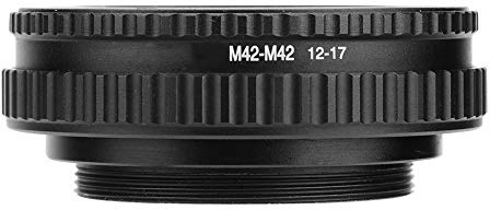 EIMSOAH Adaptateur de Montage Hélicoïdal M42 vers M42, Tube Macro Réglable, Ajustement de Mise au Point 12mm-17mm pour Objectifs d'Appareil Photo