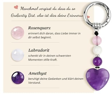 MANVEN Schlüsselanhänger Naturstein für Frauen Mädchen Geburtstag Mama | Damen Geschenke Tochter Schwestern Schuiler Abschied Abschluss Weihnachten Valentinstag Jahrestag