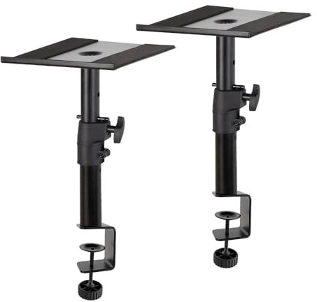 ERYUE Stands Speaker Stands Desktop Monitoring Speaker C-shaped Clamp Rack Professional Lifting Stand Home Recording Studio Surround Sound 1 Pairs Bottom Anti-slip Metal Clamp Speaker Stands for 4-8 i