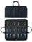 Pocket Knife Roll Bag,Zipper Knife Display Case with 18 Slots,Waxed Canvas Folding knife Case,Pocket Knife Holder Storage Case for Collection,Knife Organizer for Tactical Camping EDC Mini (Black)