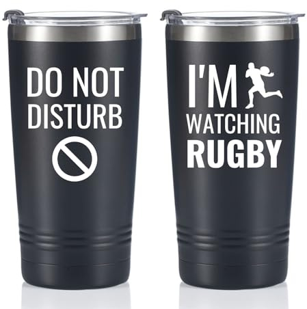 Onebttl Rugby Gifts for Men, 20 oz Travel Insulated Tumbler | Includes Straw and Straw Brush, 304 Stainless Steel, Double-Wall Insulation, Leakproof Lid, Portable, Stylish Look