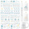 BOOMTOP 4x Kerzen Tattoos Folie Taufe Kerzentattoo Kerzenfolie Rub On Sticker Zur Taufe Kerzen Aufkleber Fisch Taufkerze Kommunion Sprüche Sticker Blau Kerzensticker für Stabkerze Kerzen Tasse