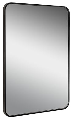 BD ART Wandspiegel Rechteckig 60x80 cm Schwarz – Moderner Holzrahmen aus MDF – Großer Dekospiegel für Flur Badezimmer & Wohnzimmer – Industrial Design Rahmenspiegel (Vertikal & Horizontal)
