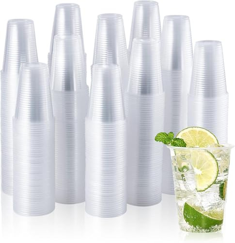 ECONX 200 X 7oz Clear Plastic Cups Disposable Drink Drinking Cups for Water Coolers, Travel, Camping, Offices, Home, Picnic, Everyday Use Parties and Events 180ml Durable Disposable Glasses (200)