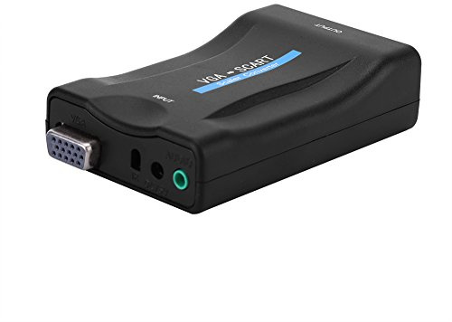 Bonbela VGA-zu-SCART-Video-Audio-Konverter-Adapter USB mit Fernbedienung
