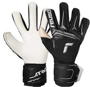 Reusch Profi Torwarthandschuhe Erwachsene | Fingerschutz | starker Grip | atmungsaktiv, für Training & Spiel, geeignet für Kunstrasen & Naturrasen, Größe 7,5-12, Attrakt Gold X NC Finger Support