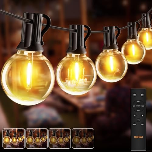 LED Lichterkette Außen Outdoor Strom 60M, 100 Glühbirnen Aussen Beleuchtung | G40 Lichterketten mit Fernbedienung, Timer & Dimmbar, Wasserdicht für Garten, Pavillon, Terrasse, Balkon, Hochzeiten, Partys