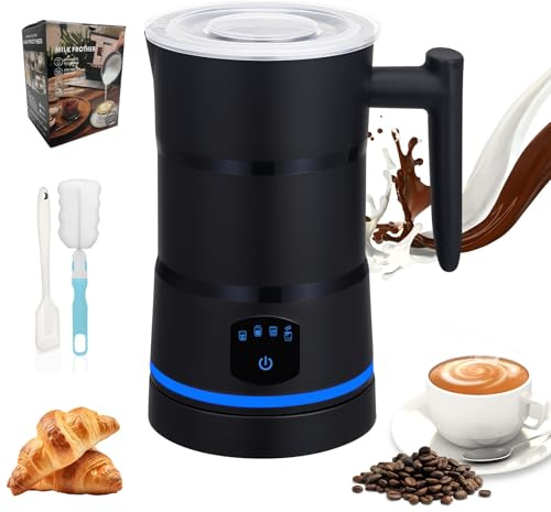 Guyisile 4in1 Automatico Cappuccinatore 430ML,Rivestimento Antiaderente | 600W Montalatte Elettrico,Spegnimento,Silenzioso,Schiumalatte Caldo e Freddo Veloce per Cappuccino,Latte,Cioccolata Calda
