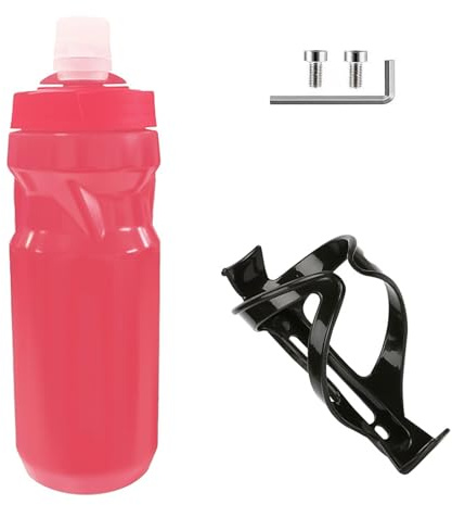 CHSEROK Portaborraccia bici, 600 ml Borraccia Bici, con Portaborraccia Porta Borraccia, Nero Portaborraccia, per Mountain Bike, Bici da Strada