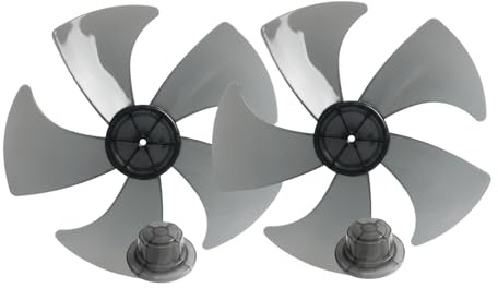 Fan Blades Replacement - 2-Pack 14 Inch Black Hard Plastic Fan Blades, Compatible with 300/400/450mm Standing Table Wall Fans with Fixed Motor Pin